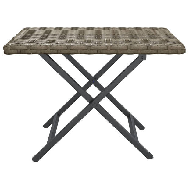 vidaXL Tafel inklapbaar 45x35x32 cm poly rattan grijs