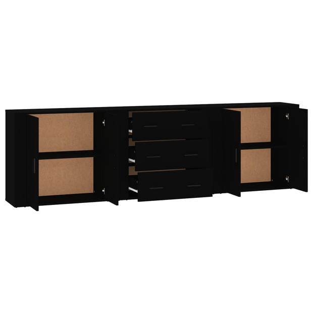 The Living Store Dressoir Classic - Meubel - 80 x 33 x 70 cm - Zwart