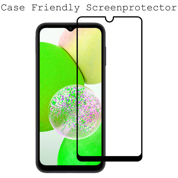 Basey Samsung Galaxy A14 Screenprotector Tempered Glass Full Cover - Samsung A14 Beschermglas Screen Protector Glas