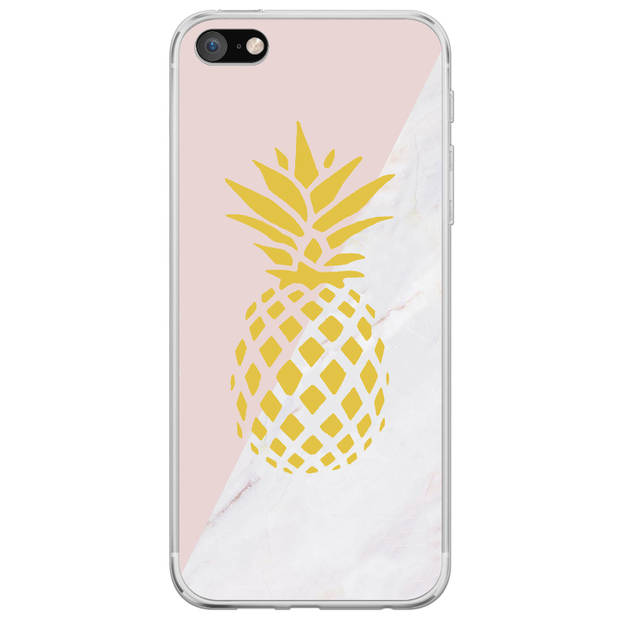 Basey Apple iPhone SE (2020) Hoesje Siliconen Hoes Case Cover - Ananas