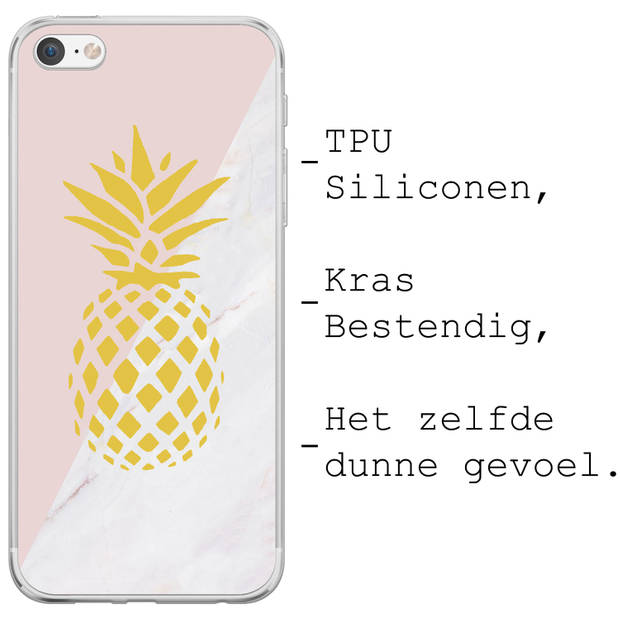 Basey iPhone 7 Hoesje Siliconen Back Cover Case - iPhone 7 Hoes Silicone Case Hoesje - Ananas