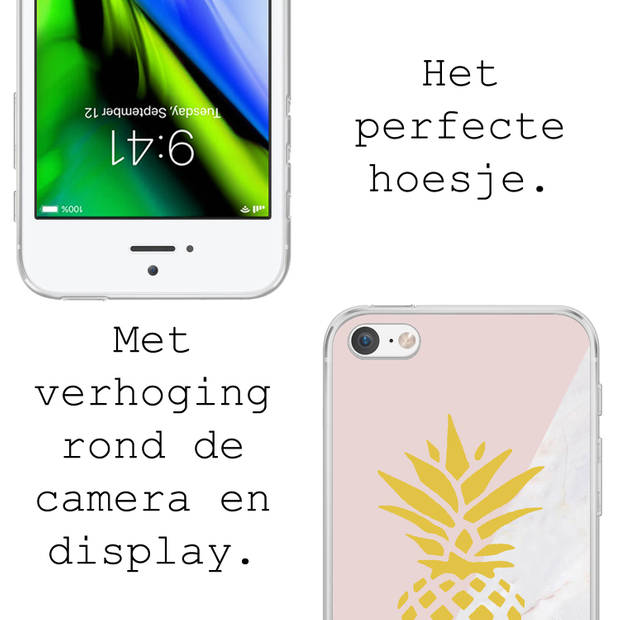 Basey Apple iPhone 7 Hoesje Siliconen Hoes Case Cover -Ananas