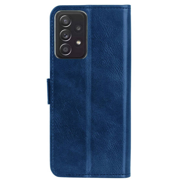 Basey Samsung Galaxy A52 Hoesje Book Case Kunstleer Cover Hoes - Donkerblauw