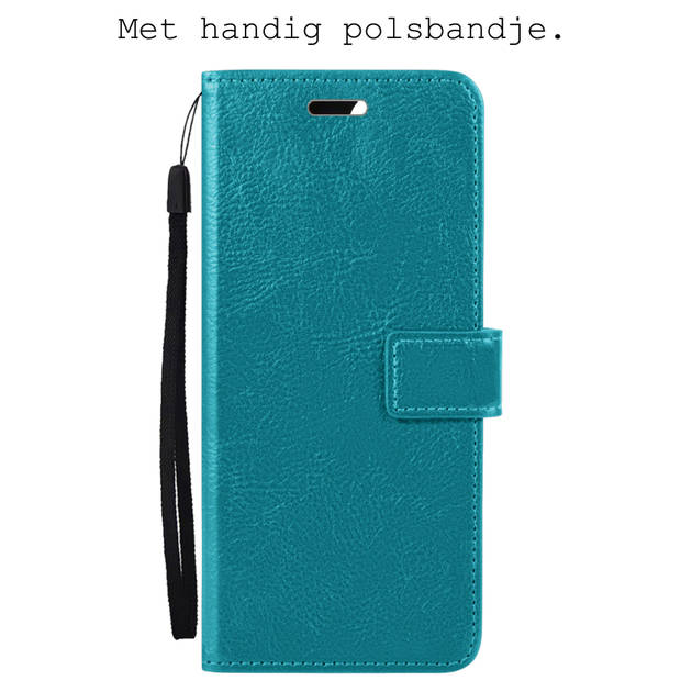 Basey Xiaomi 12 Hoesje Book Case Kunstleer Cover Hoes -Turquoise