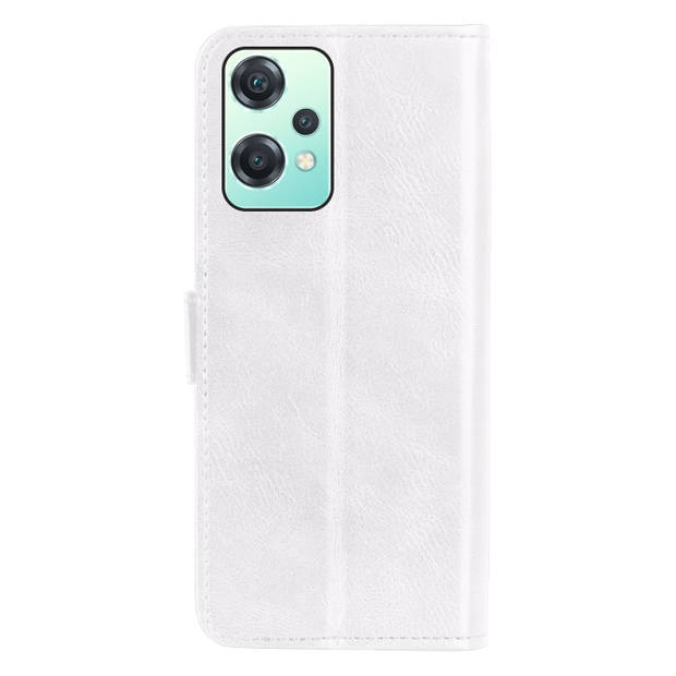 Basey OnePlus Nord CE 2 Lite Hoesje Book Case Kunstleer Cover Hoes - Wit