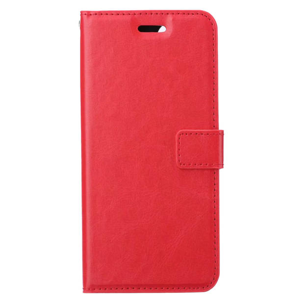 Basey Samsung Galaxy A02s Hoesje Book Case Kunstleer Cover Hoes - Rood