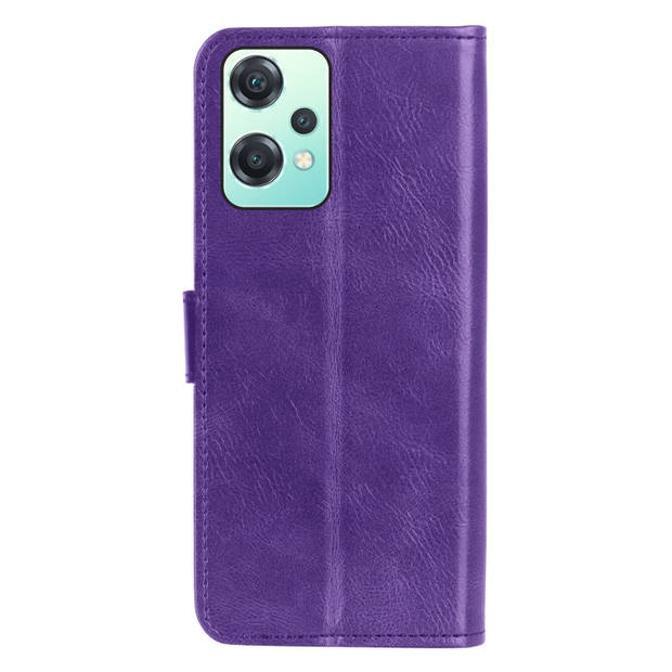Basey OnePlus Nord CE 2 Lite Hoesje Book Case Kunstleer Cover Hoes - Paars