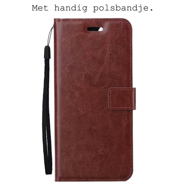 Basey OnePlus Nord CE 2 Lite Hoesje Book Case Kunstleer Cover Hoes - Bruin