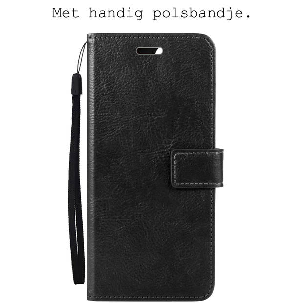 Basey OnePlus Nord CE 2 Lite Hoesje Book Case Kunstleer Cover Hoes - Zwart