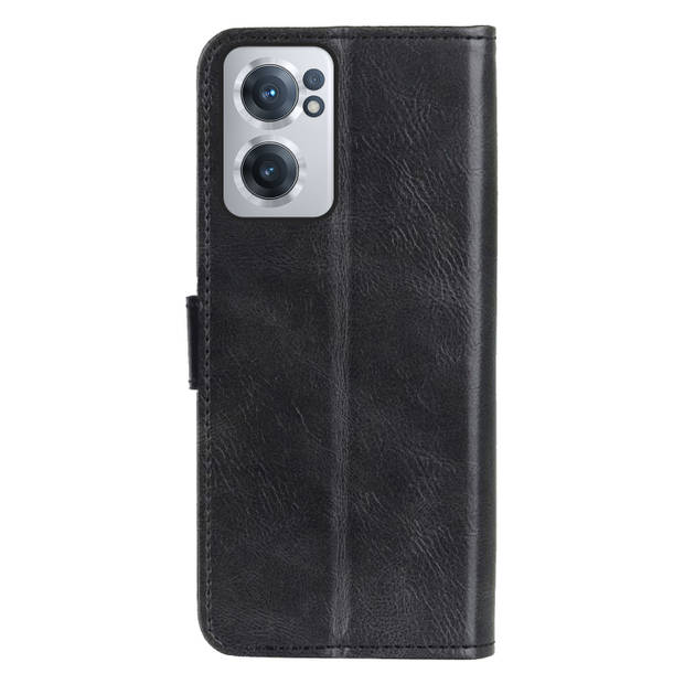 Basey OnePlus Nord CE 2 Hoesje Book Case Kunstleer Cover Hoes -Zwart