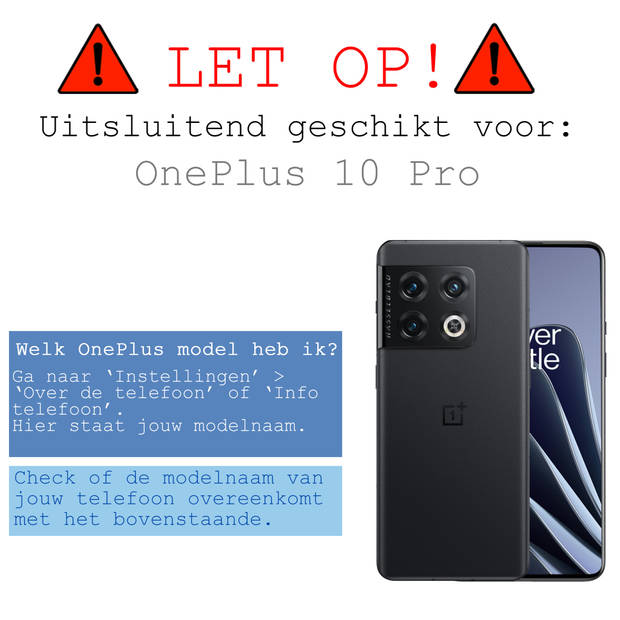 Basey OnePlus 10 Pro Hoesje Book Case Kunstleer Cover Hoes -Wit
