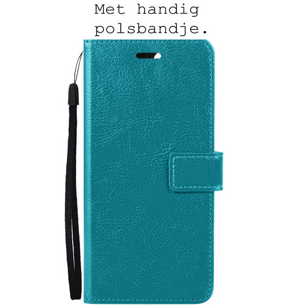 Basey OnePlus 10 Pro Hoesje Book Case Kunstleer Cover Hoes - Turquoise