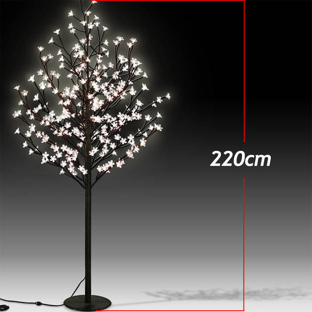 Kerstbloesem, 220 cm, 220 LED's, kerstboom, kerstversiering, bloesem, voor binnen en buiten