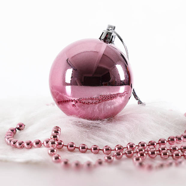 Kerstballen - Kerstboom decoratie - Kerstboomversiering - 54 stuks Roze
