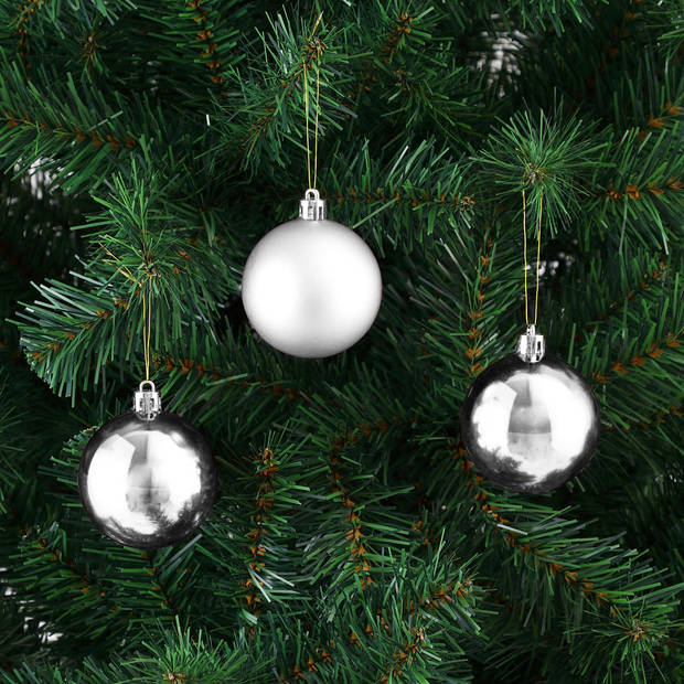 Kerstballen - Kerstboom decoratie - Kerstboomversiering - zilver 54 St.