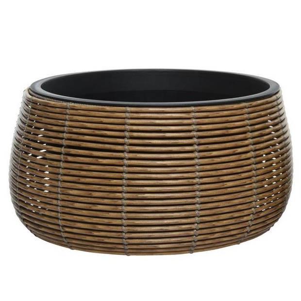 Pot polyrattan d48 h24 cm bruin