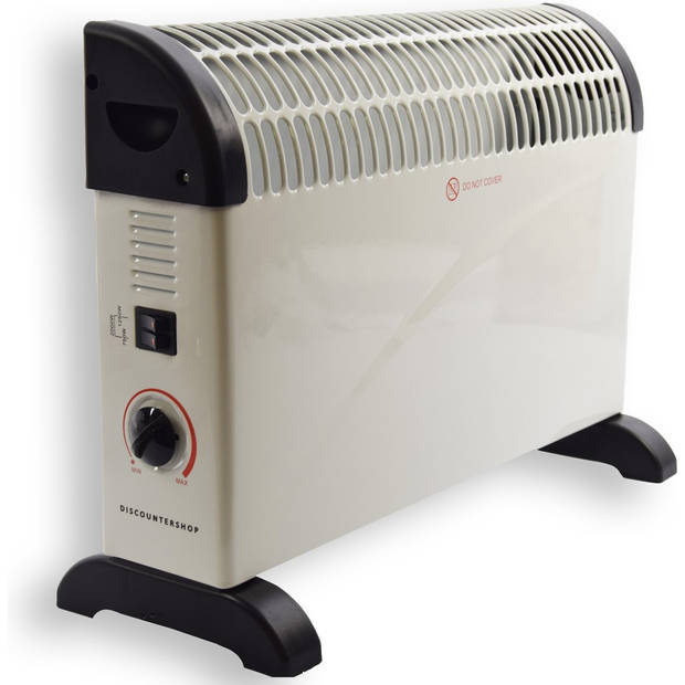 Discountershop Elektrische Convector Kachel - 750 /1250 / 2000 Watt - Verstelbare Thermostaat - Wit