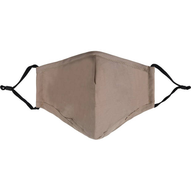 Stijlvolle Wasbare Mondkapjes Beige- Masker Gezichtsmasker met Oorlus - Fashion Bloem Design – 24x15.5cm