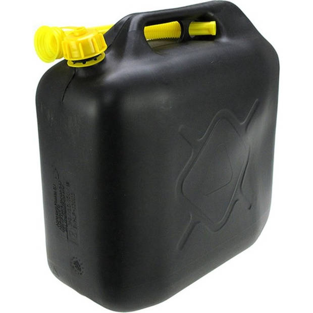 Jerrycan 10 Liter Black/Yellow UN Certified Plastic Fuel Jerry Can with Spout for Diesel & Petrol Auto Accessories