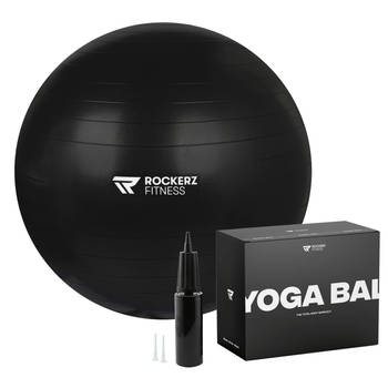 Fitness bal - Yoga bal - Gymbal - Zitbal - 90 cm - Kleur: Zwart