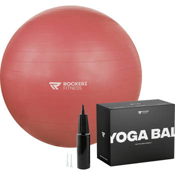 Rockerz Yoga bal inclusief pomp - Fitness bal - Zwangerschapsbal - 65 cm - Rose Gold