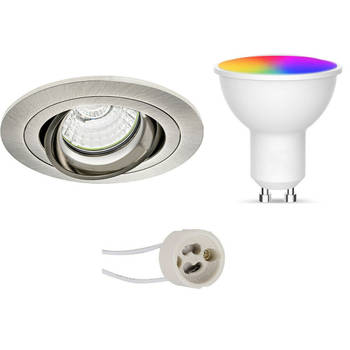 LED Spot Set GU10 - Facto - Smart LED - Wifi LED - Slimme LED - 5W - RGB+CCT - Aanpasbare Kleur - Dimbaar -
