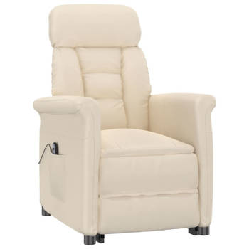 vidaXL Fauteuil elektrisch verstelbaar microvezel beige