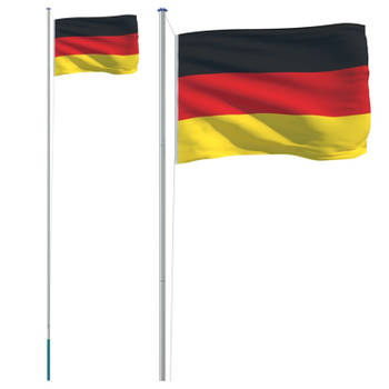 vidaXL Vlag met vlaggenmast Duitsland 6,23 m aluminium