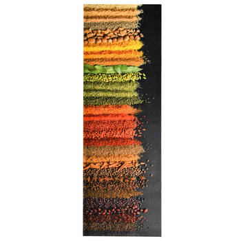 The Living Store Vloermat Gelaagd Fluweel 300x60 cm - Spice-print - Machine wasbaar