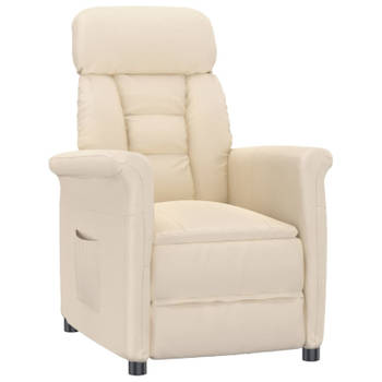 vidaXL Fauteuil verstelbaar microvezelstof beige