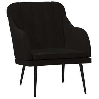 vidaXL Fauteuil 63x76x80 cm fluweel zwart