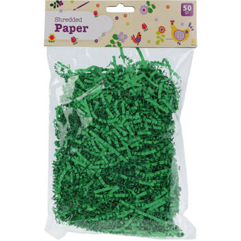 Decoratie paasgras vulmateriaal - crepe papier - groen - 50 gram - Feestdecoratievoorwerp
