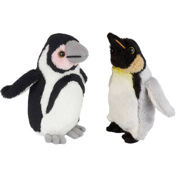 Zuidpool serie pluche knuffels 2x stuks - Pinguin met kuiken van 15 cm - Vogel knuffels