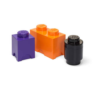 Lego - Opbergbox Brick Set van 3 Stuks Halloween Editie - Kunststof - Multicolor