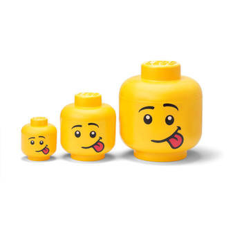 Lego - Opbergbox Hoofd Silly Set van 3 Stuks WebOnly Verpakking - Kunststof - Geel