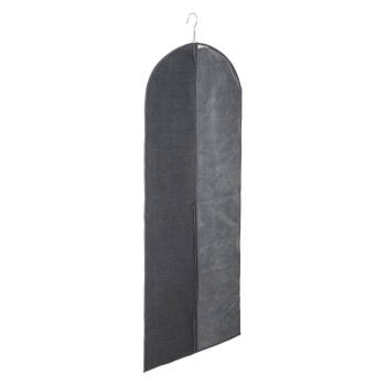 Kleding/beschermhoes linnen grijs 130 cm inclusief kledinghangers - Kledinghoezen