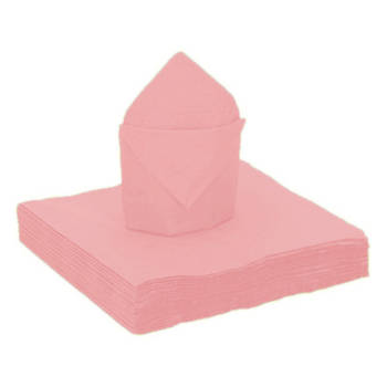 Santex feest servetten roze - 25x stuks - 40 x 40 cm - Feestservetten