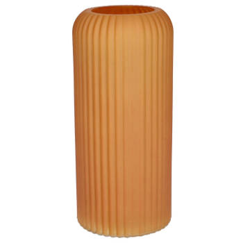 Bellatio Design Bloemenvaas - oranje - matglas - D9 x H20 cm - Vazen