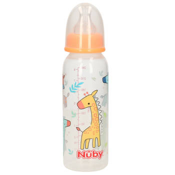 Nuby baby drinkfles - 1x- oranje - 240 ml - voedingfles - Baby drinkflessen