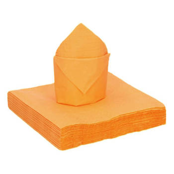 Santex feest servetten oranje - 25x stuks - 40 x 40 cm - Feestservetten