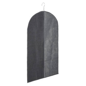 Kleding/beschermhoes linnen grijs 100 cm inclusief kledinghangers - Kledinghoezen