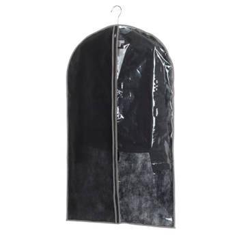 Kleding/beschermhoes zwart 100 cm inclusief kledinghangers - Kledinghoezen