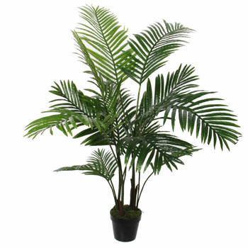 Mica Decorations grote Palm kunstplant - groen - H110 x D90 cm - Kunstplanten