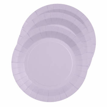 Santex feest bordjes rond lila paars - karton - 10x stuks - 22 cm - Feestbordjes