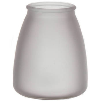 Bellatio Design Bloemenvaas - mat grijs glas - D13 x H15 cm - Vazen