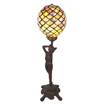HAES DECO - Tiffany Tafellamp Meerkleurig 21x21x51 cm Fitting E14 / Lamp max 1x25W