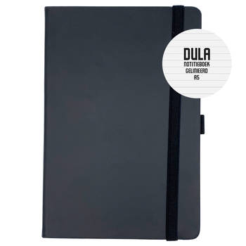 DULA Notitieboek A5 Zwart gelinieerd met harde kaft