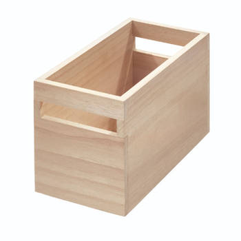 iDesign - Opbergbox met Handvat, 25.4 x 12.7 x 15.5 cm, Paulownia Hout - iDesign Eco Wood