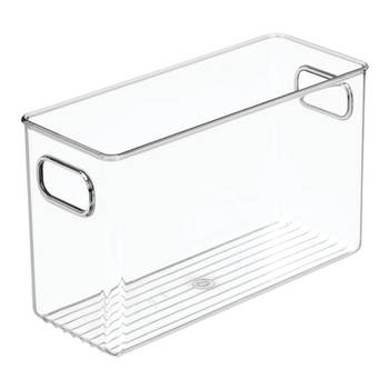 iDesign - Opbergbox met Handvat, 25.4 x 9.9 x 15.5 cm, Kunststof, Transparant - iDesign Linus