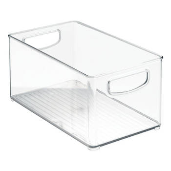 iDesign - Opbergbox met Handvaten, 15.2 x 25.4 x 12.7 cm, Stapelbaar, Kunststof, Transparant - iDesign Kitchen Binz